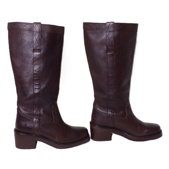 🆕 FRYE Kate Pull On Knee High Riding Boot Wide Calf 8 Dark Brown - Picture 8 of 16